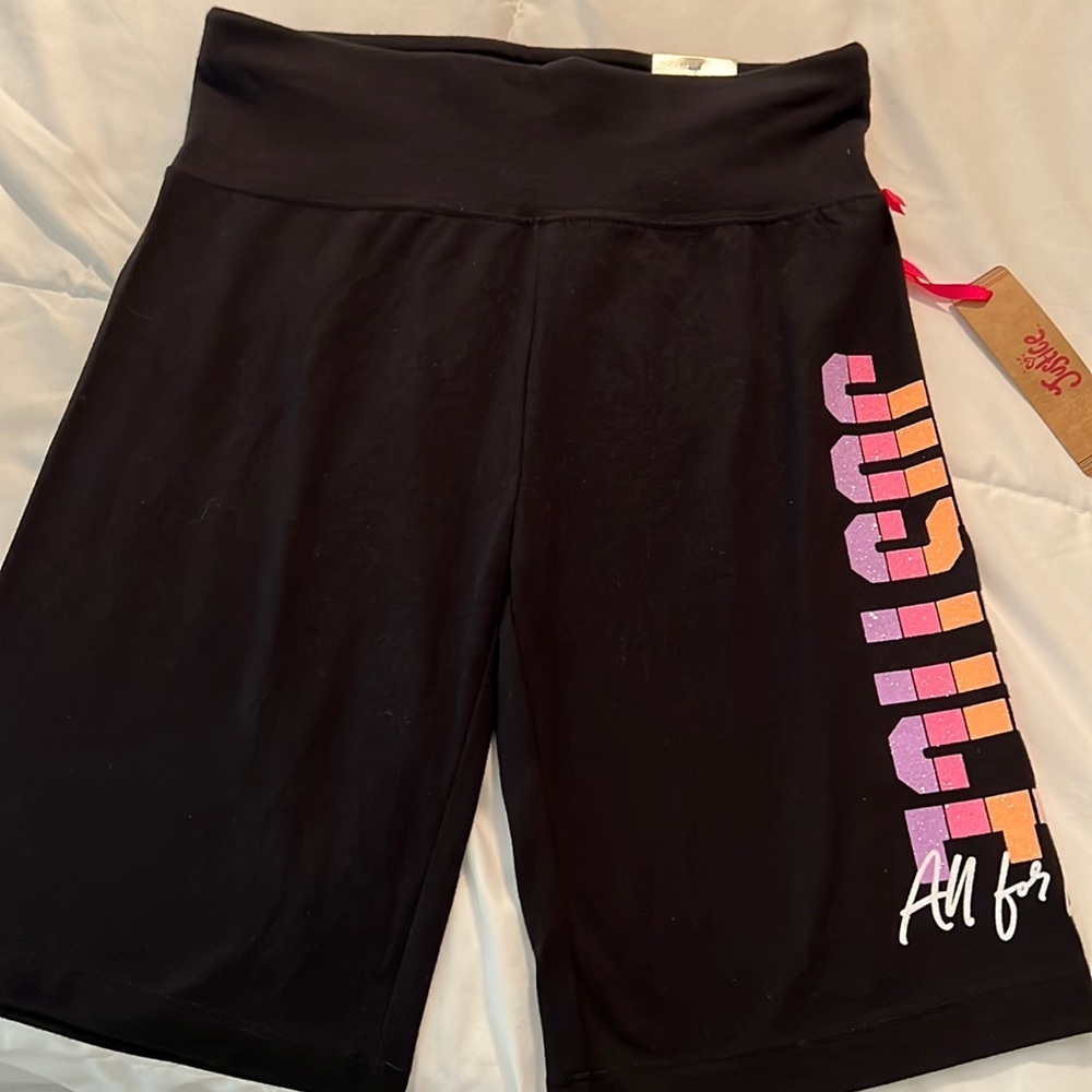 Justice EDF Black Bike Shorts Girls